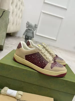 2026新作登場！【GUCCI】スニ-カー レザー × ニット × 白 黑 H-logo 运动 HE-