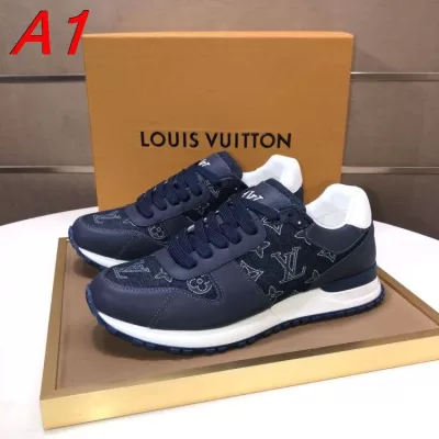 【Louis Vuitton】スニーカー デニム×レザー モノグラム ネイビー×ホワイト ストリート