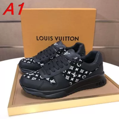 2026新作【Louis Vuitton】スニーカー レザー×キャンバス モノグラム ブラック ストリート