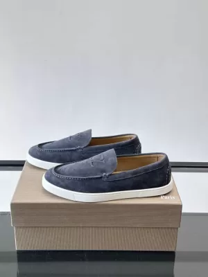 2026新作登場！【Christian Louboutin】ローファー スエード H标识押印×明線 グレー×ブラウン フォーマル
