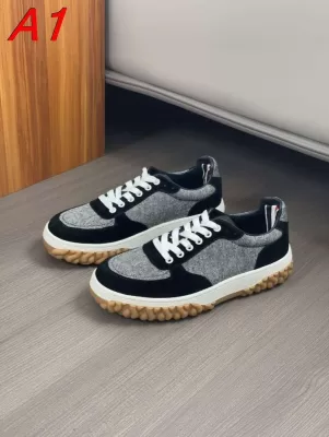 2026新作【Thom Browne】スニーカー スエード×キャンバス 拼色デザイン Black×グレー カジュアル