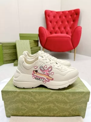 【GUCCI】スニ-カー スエード × レザー ×  黑  H装饰 运动 HE-