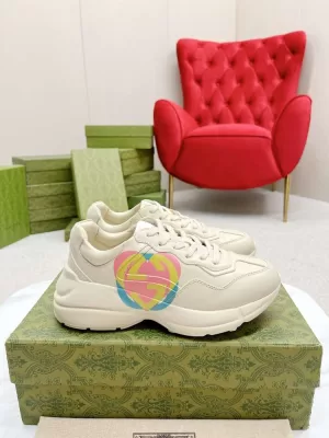 【Gucci】チャンキースニーカー レザー キャラクター  CAT ベージュ ストリート