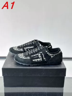 2026新作【Bally】ローカットスニーカー スエード 几何图案 BLACK×WHITE カジュアル