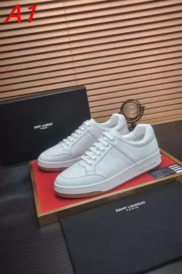 2026新作【Saint Laurent】スニーカー レザー SAINT LAURENT Logo 透气孔 白 カジュアル
