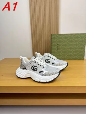 2026新作登場！【GUCCI】スニ-カー ニット × レザー × 白 H装饰 运动 HE-