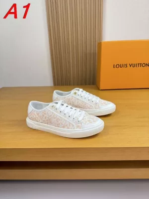 2026新作登場！【Louis Vuitton】スニーカーレザー×クロス ロゴ 豹纹装饰 :white カジュアル