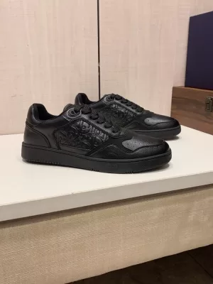 2026入荷【Dior】スニーカー レザー CD柄 블랙 カジュアル