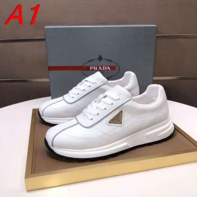 2026新作発表【Prada】スニーカー レザー キルティング纹様 白い厚底  White カジュアル