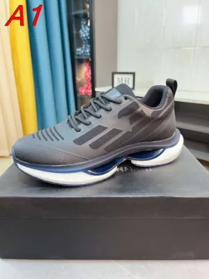 2026新作登場！【Armani】スニーカー メッシュ×レザー ストラクチャーデザイン グレー×ネイビー スポーツ