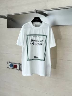 2026 ディオール 夏新着 刺繍コットン クルーネック半袖Tシャツ リラックスオーバーシルエット ブランド コピー