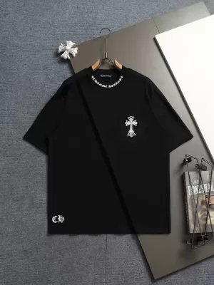 2026 クロムハーツ 夏先行販売 ハイエンドカスタム クルーネック半袖Tシャツ 欧州サイズ大きめ シンプ ブランド コピー