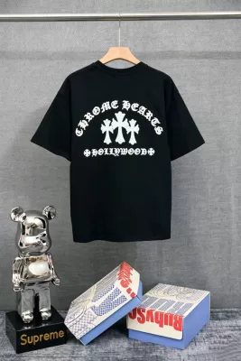 2026 クロムハーツ 夏新着 ベーシック クルーネック半袖Tシャツ 欧州サイズ大きめ リラックスオーバー ブランド コピー