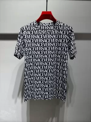 2026 ヴェルサーチ 夏新着 シルケットコットン クルーネック半袖Tシャツ デイリービジカジカジュアル カジュアル ブランド コピー