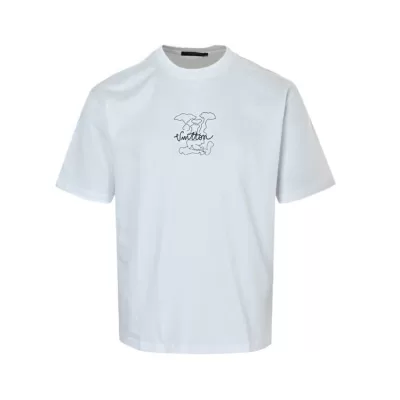 2026 ルイヴィトン 夏ニュー プリント コットン100% クルーネック半袖Tシャツ 洗濯耐久性抜群 ブランド コピー