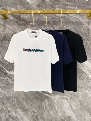 2026 ルイヴィトン 夏先行販売 ハイエンドカスタム クルーネック半袖Tシャツ 柔らか肌触り型崩れなし ベーシック ブランド コピー