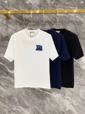 2026 バーバリー 夏先行販売 ハイエンドカスタム クルーネック半袖Tシャツ ゆったりドロップショルダ ブランド コピー