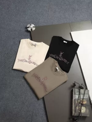 2026 イヴ サンローラン 夏先行販売 ハイエンドカスタム クルーネック半袖Tシャツ オーバーサイズ セレクト ブランド コピー