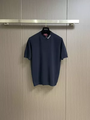 2026 グッチ 夏新着 ジャカードかぎ針編み クルーネック半袖Tシャツ きめ細かく柔らかな肌触り ブランド コピー