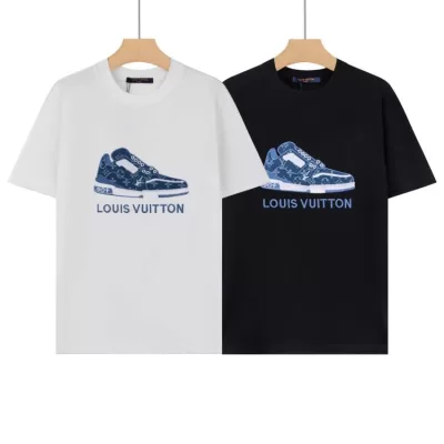 2026 ルイヴィトン 夏新着 クルーネック半袖Tシャツ きめ細かく柔らかな肌触り 無地 ブランド コピー