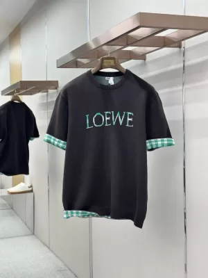 2026 ロエベ 夏新着 ロゴジャカード クルーネック半袖Tシャツ きめ細かく柔らかな肌触り ブランド コピー