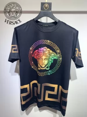 2026 ヴェルサーチ 夏新着 シルケットコットン クルーネック半袖Tシャツ ベーシック シンプル合わせやすい ブランド コピー