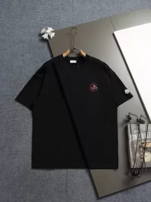 2026 モンクレール 夏新着 クルーネック半袖Tシャツ オーバーサイズ ゆったりドロップショルダー ベーシック ブランド コピー