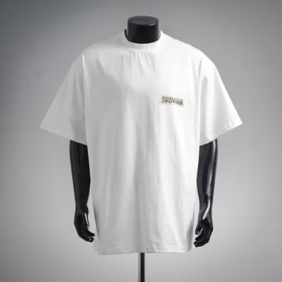 2026 バレンシアガ 夏新着 プリントアップリケ クルーネック半袖Tシャツ ゆったりドロップショルダー ブランド コピー