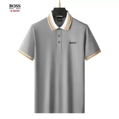 2026 ヒューゴボス 夏新着 快適フィット ポロカラー半袖Tシャツ ゆったりドロップショルダー ブランド コピー