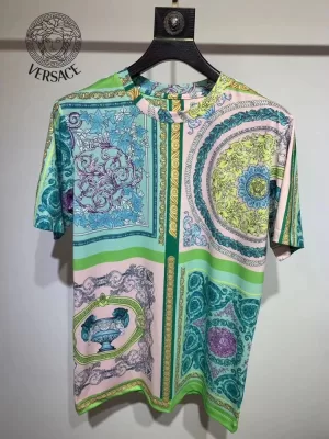 2026 ヴェルサーチ 夏新着 シルケットコットン×ラグジュアリー クルーネック半袖Tシャツ シンプル合わせやすい ブランド コピー