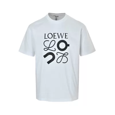 2026 ロエベ 夏限定 プリント クルーネック半袖Tシャツ デイリービジカジカジュアル ブランド コピー