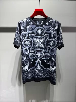 2026 ヴェルサーチ 夏新着 シルケットコットン クルーネック半袖Tシャツ リラックスオーバーシルエット ベーシック ブランド コピー