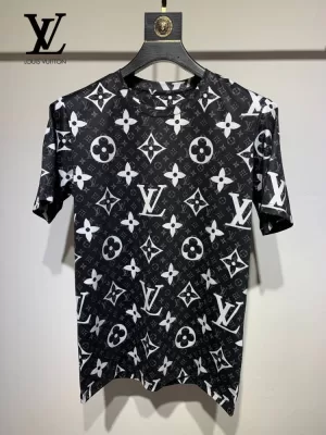 2026 ルイヴィトン 夏コーデ シルケットコットン クルーネック半袖Tシャツ 柔らか肌触り型崩れなし ブランド コピー