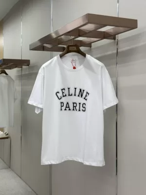 2026 セリーヌ 夏新着 プリントロゴ クルーネック半袖Tシャツ リラックスオーバーシルエット ブランド コピー