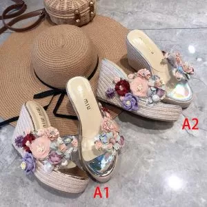 サンダル 2色可選 ミュウミュウ MIUMIU 《2020年》今、注目のストリート 暑い季節も大活躍