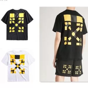 大胆なデザイン半袖Tシャツ OffWhite オフホワイト 2色可選
