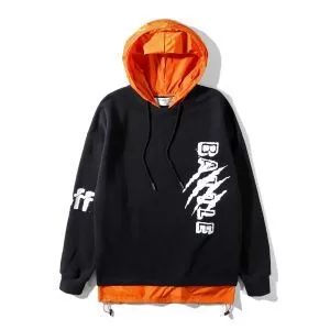 最近人気一番OffWhiteオフホワイトパーカー偽物フード付きメンズプルオーバーパーカー