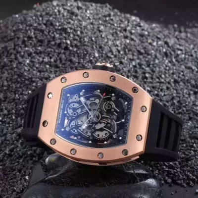 高級感を引き立てる 2020 リシャールミル RICHARD MILLE 機械式自動巻き透かし彫りムーブメント 男性用腕時計 2色可選