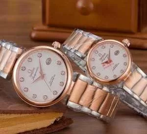 最旬アイテム 2020 OMEGA オメガ サファイヤクリスタル風防 輸入クオーツ 恋人腕時計 6色可選
