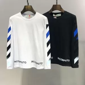 長袖Tシャツ 2色可選 2020春夏トレンドアイテム おしゃれデザインも大人気 OffWhite オフホワイト