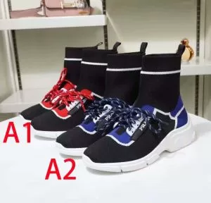 流行ファッション 大人の可愛さを引き立て プラダ PRADA カジュアルシューズ 2色可選