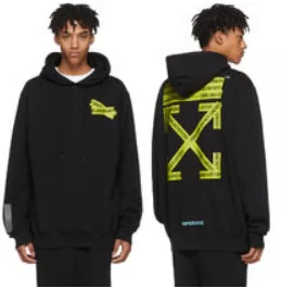 カジュアルコーデ オフホワイト パーカー 激安OFF WHITE FIRETAPE TEMPERATURE ARROW HOODIE PARKA人気 トレンド 限定セール