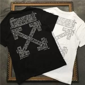 目前の注目ブランド 旬のアイテム華やかさ満点 オフホワイト半袖Tシャツ 2色可選OffWhite