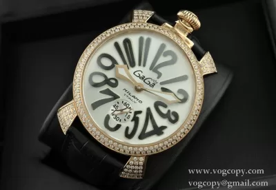 GaGaMILANO ガガミラノ腕時計 自動巻き　2針 機械式手巻き夜光効果 ダイヤベゼル