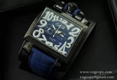 ガガミラノ腕時計 日本製クオーツ GaGaMILANO 男性用腕時計 5針 クロノグラフ日付表示夜光効果 ベルト ブルー