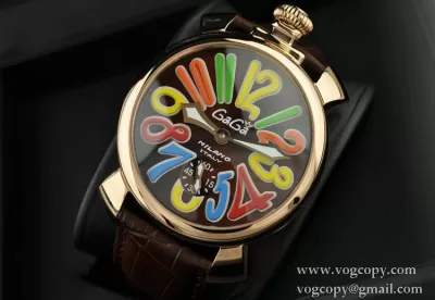 GaGaMILANO ガガミラノ腕時計 日本製クオーツ マルチカラーインデックス 自動巻き 2針 機械式手巻き夜光効果