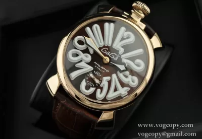 GaGaMILANO ガガミラノ腕時計 日本製クオーツ マルチカラーインデックス 2針 機械式手巻き夜光効果