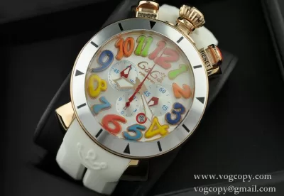 GaGaMILANO ガガミラノ腕時計 日本製クオーツ 日本製クオーツ　6針 　ホワイト ラバー