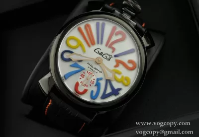 ガガミラノ腕時計 GaGaMILANO ホワイト文字盤　 手巻 レザー