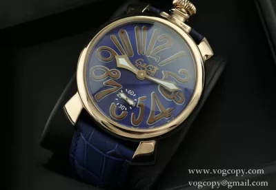日本製クオーツ ガガミラノ腕時計 GaGaMILANO サファイヤクリスタル風防 ケース レザー